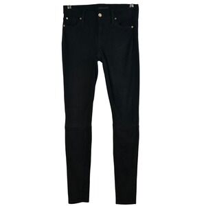 Seven For All Mankind Black Faux Velvet‎ Pants Skinny Fit Size 29
